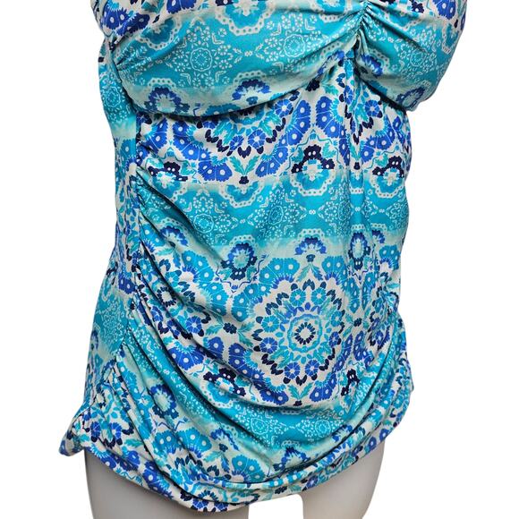 La Blanca All in the Mix Built-in Bra Underwire Tankini Top Size 36D - Picture 6 of 12